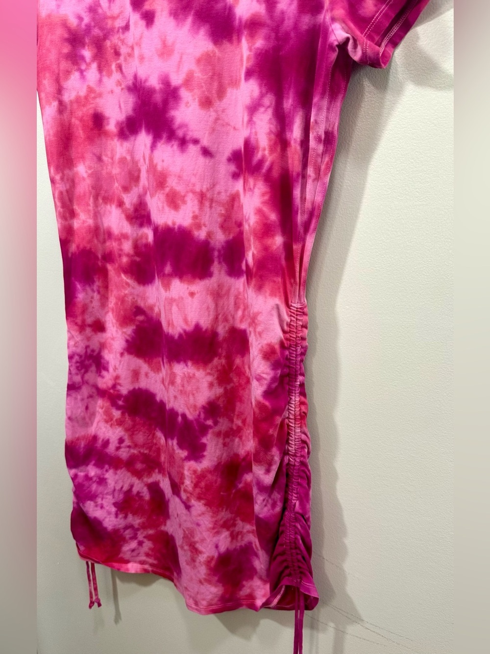 PINK Victoria's Secret Pink Tie-Dye Ruched Mini Dress Size L - Picture 4 of 7
